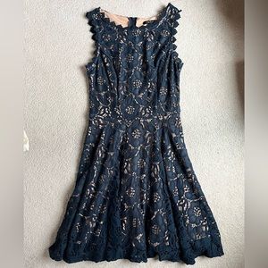 City Studio Navy Blue Floral Lace Dress